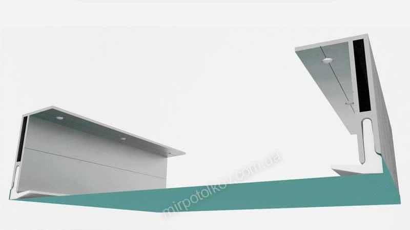 безщелевая система крепления натяжного потолка