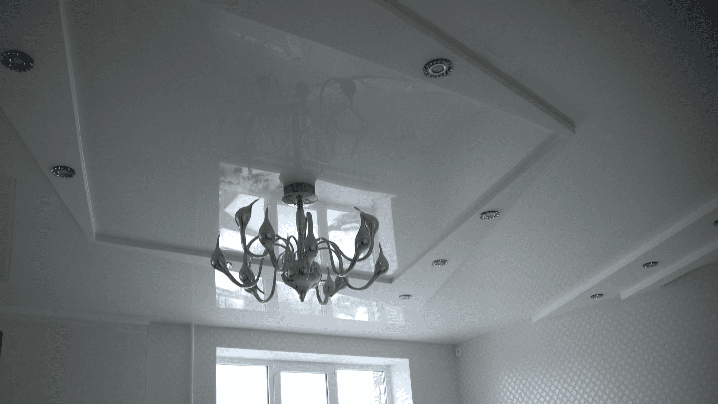 натяжной потолок с подсветкой - скрытый рисунок