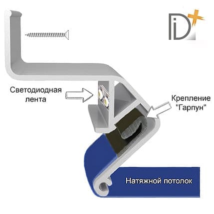 профиль для парящего натяжного потолка